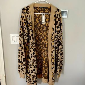 Oversized leopard cardigan